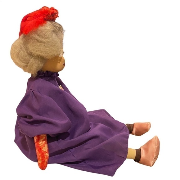 ♥️RED HAT SOCIETY Victoria’s Button Handmade Doll Red Purple - Picture 2 of 8